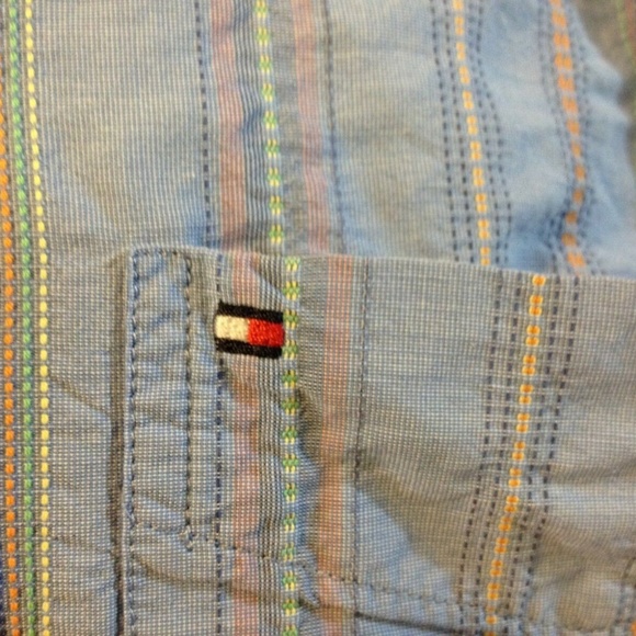 Tommy Hilfiger Shirt 80s 2 Ply Box Logo Summer Fun - Picture 3 of 7